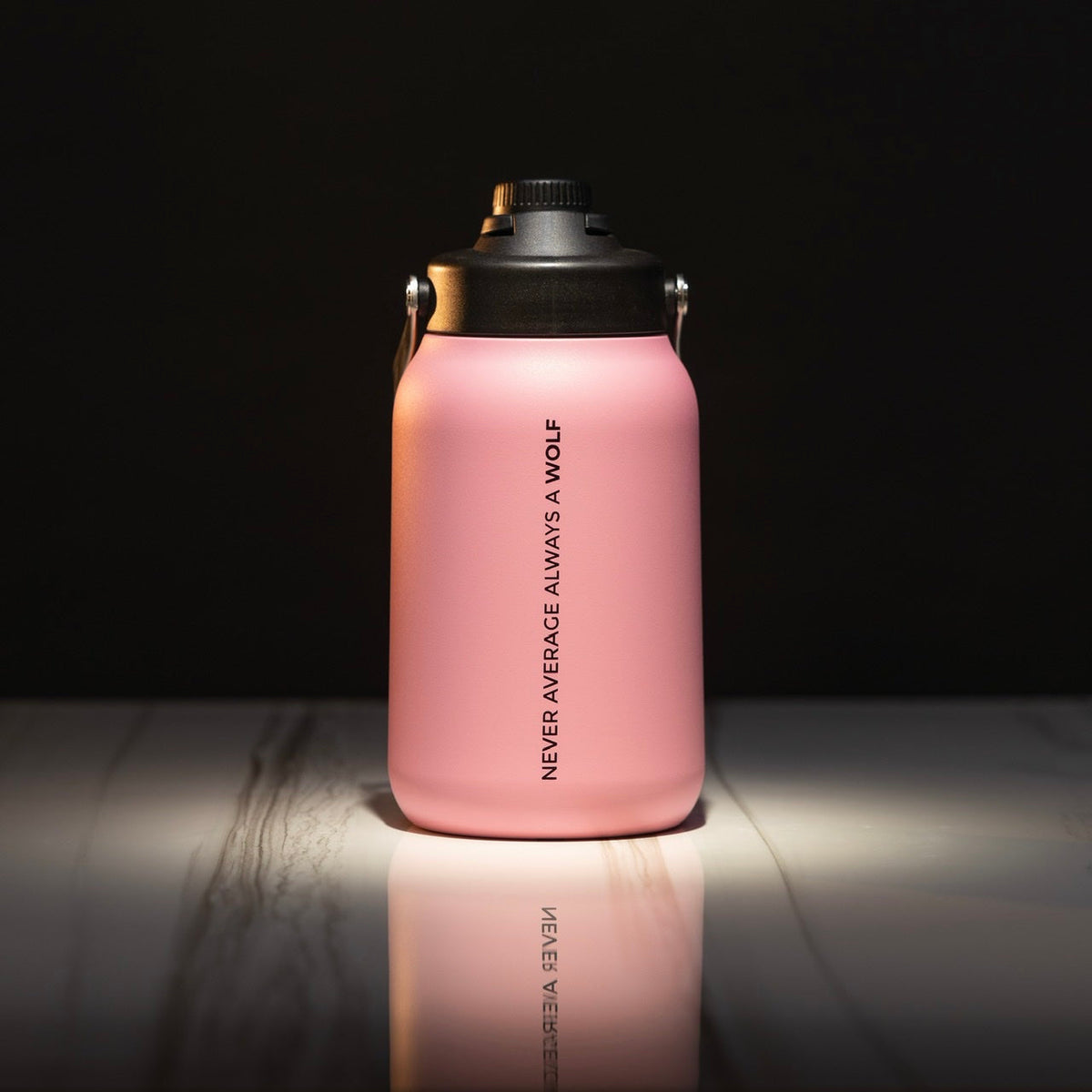 64oz Flask Pink Black Letters - Image 2