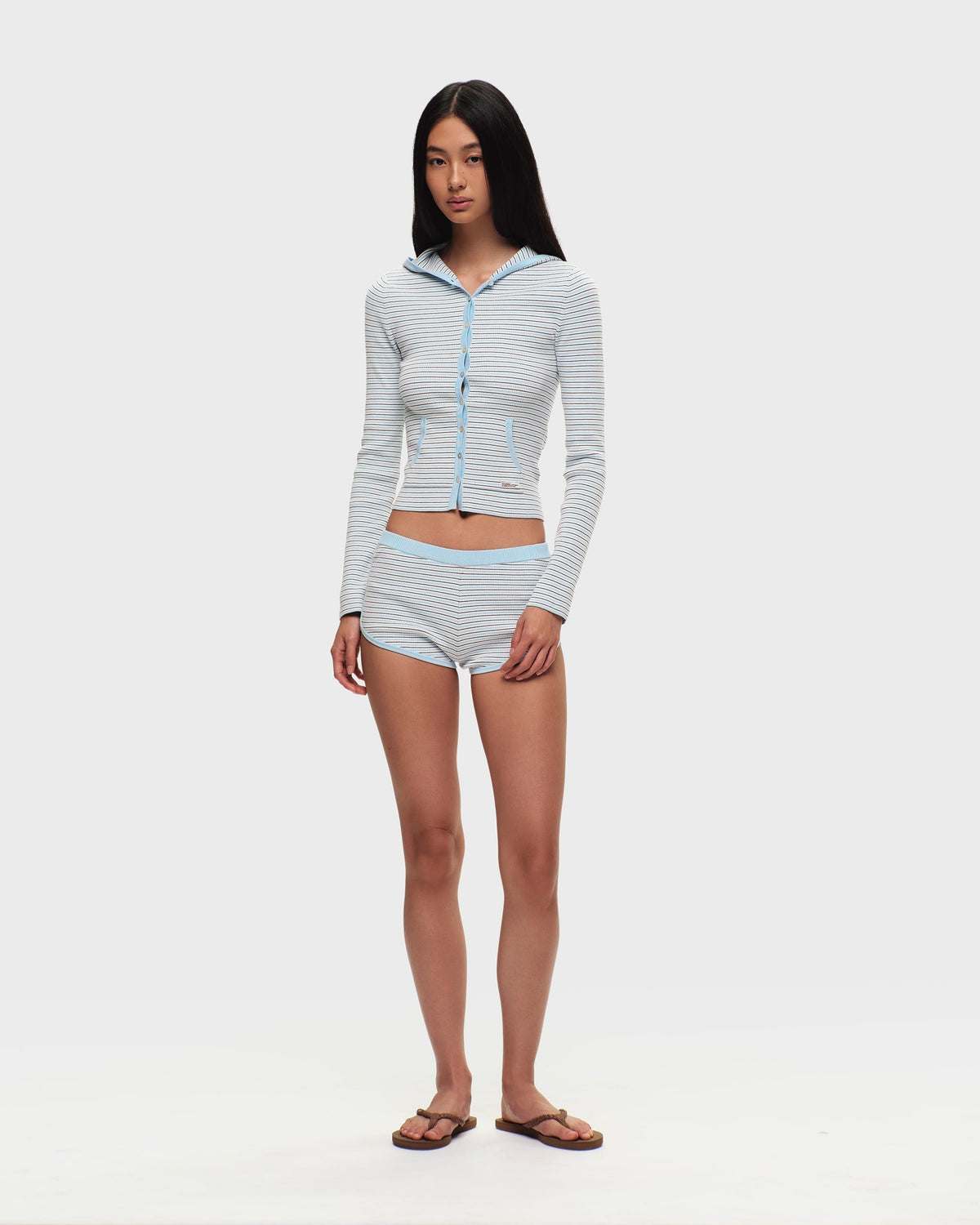 Ribbed Knit Hooded Cardigan - Image 5