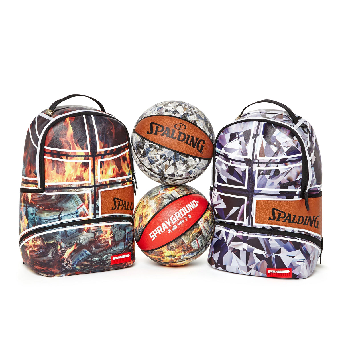 Spalding X Sprayground Fire Money Backpack - Image 8