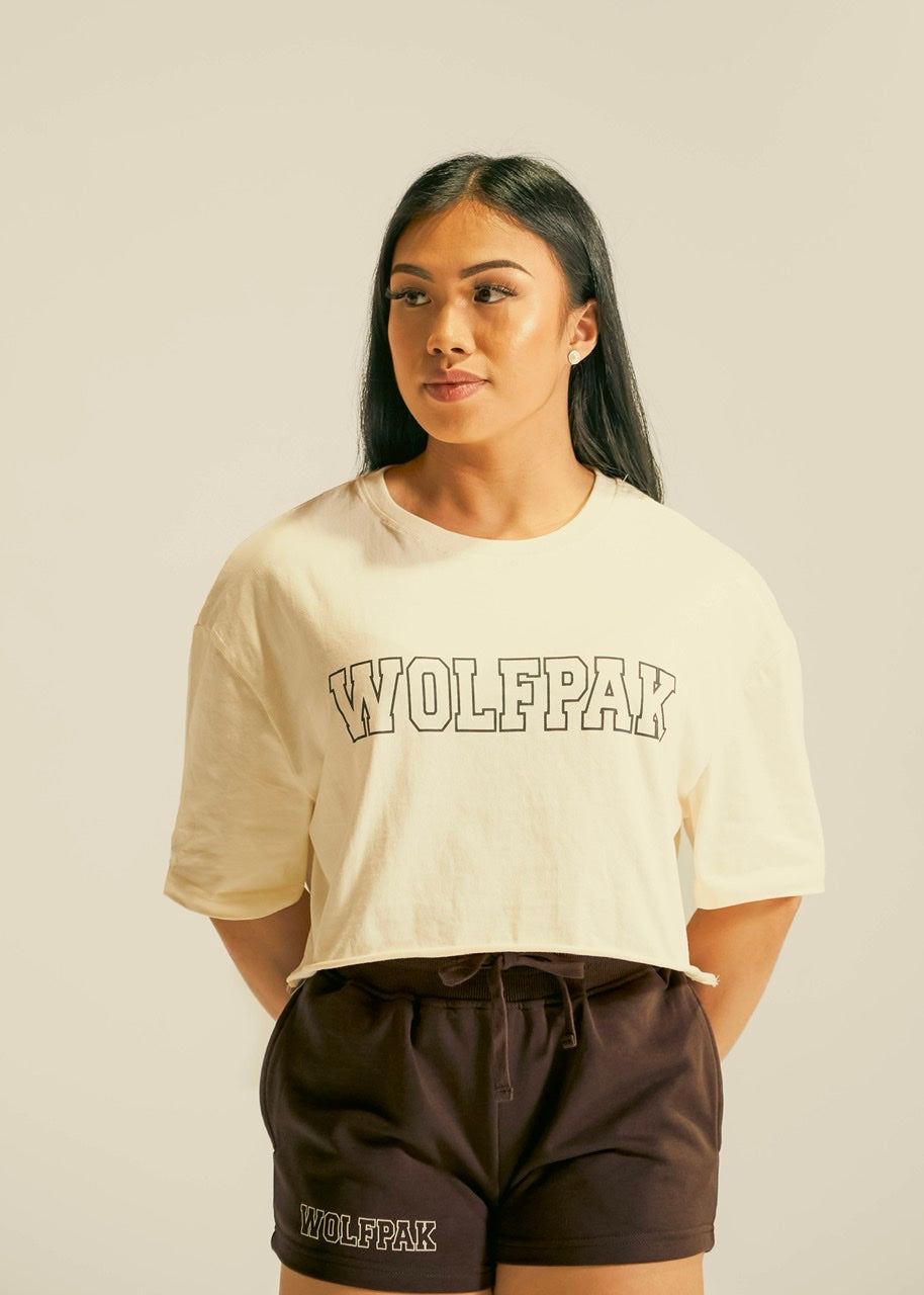 Women's Varsity Cropped Tee Cream - Image 2