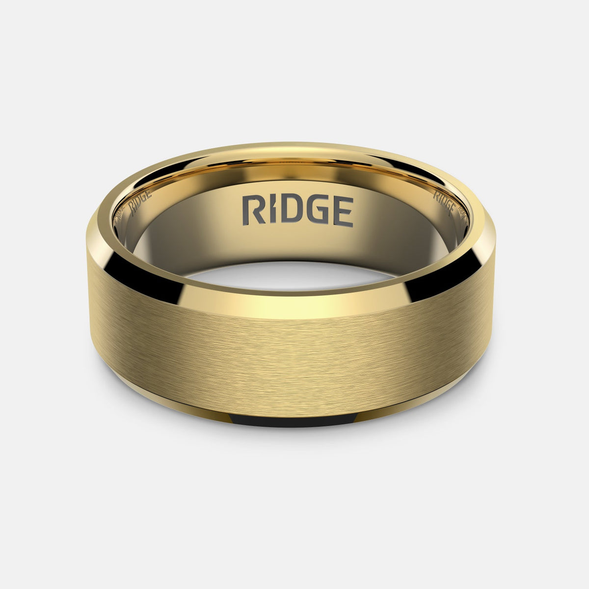 Ridge 8mm Beveled Ring Set - 24K Gold | Tantalum - Image 2