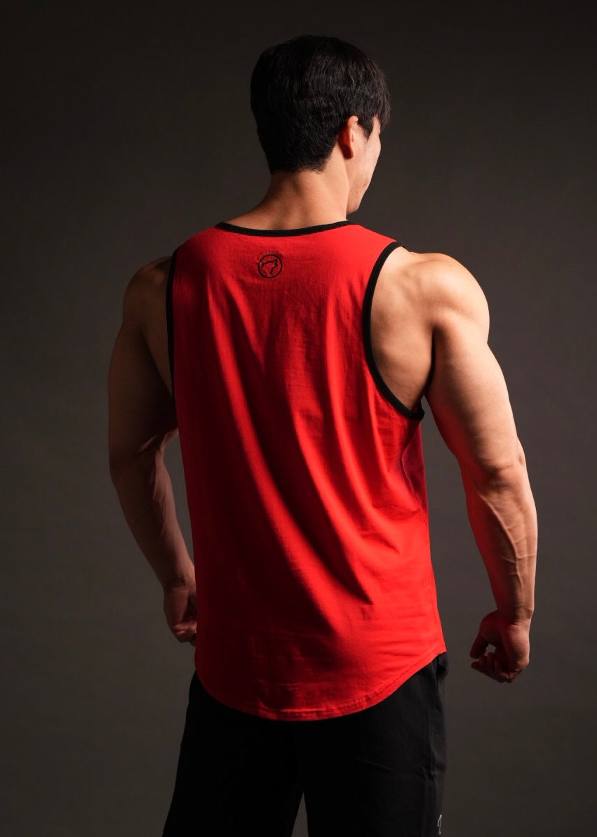 Men's Performance Tank Savage Red w/ Black Border (SALE) - Image 2