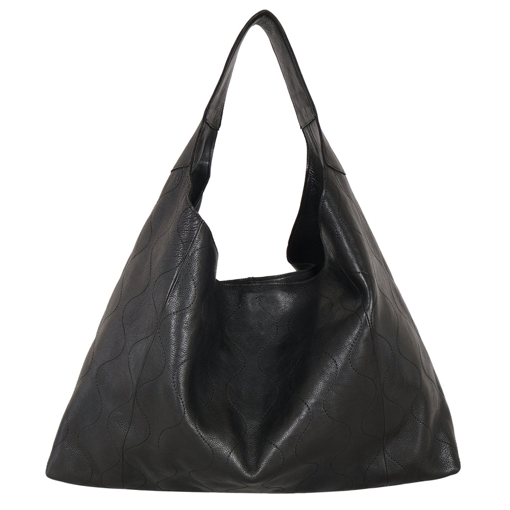 Lindsey Groovy Swirl Leather Tote Bag