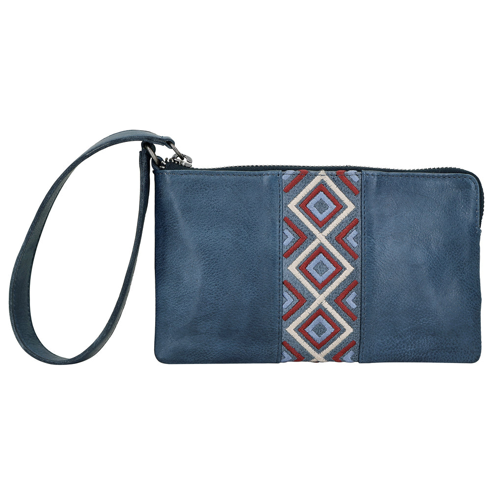 Diamond Leather Wristlet