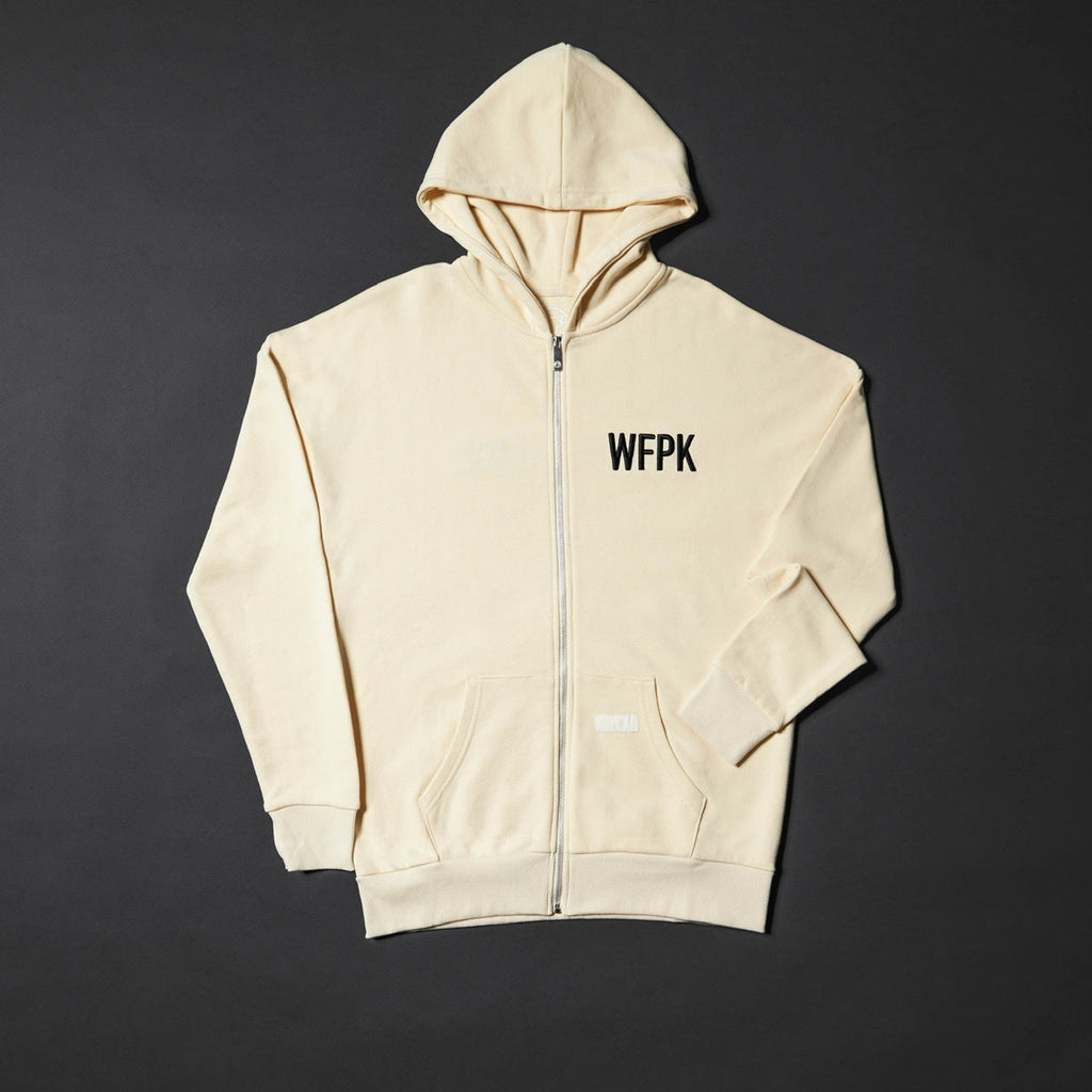 Cream Zip Up Hoodie - Image 3