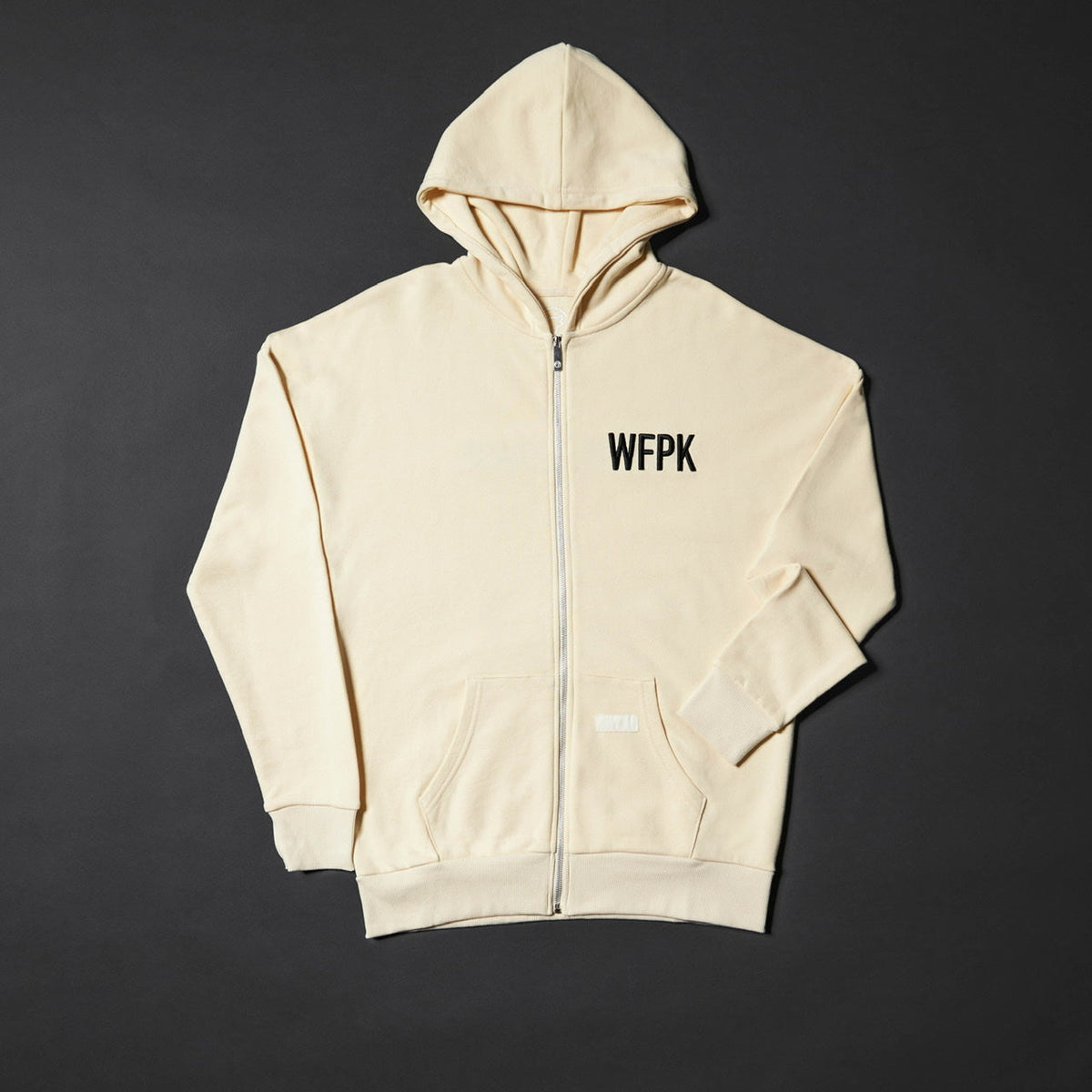 Cream Zip Up Hoodie - Image 3