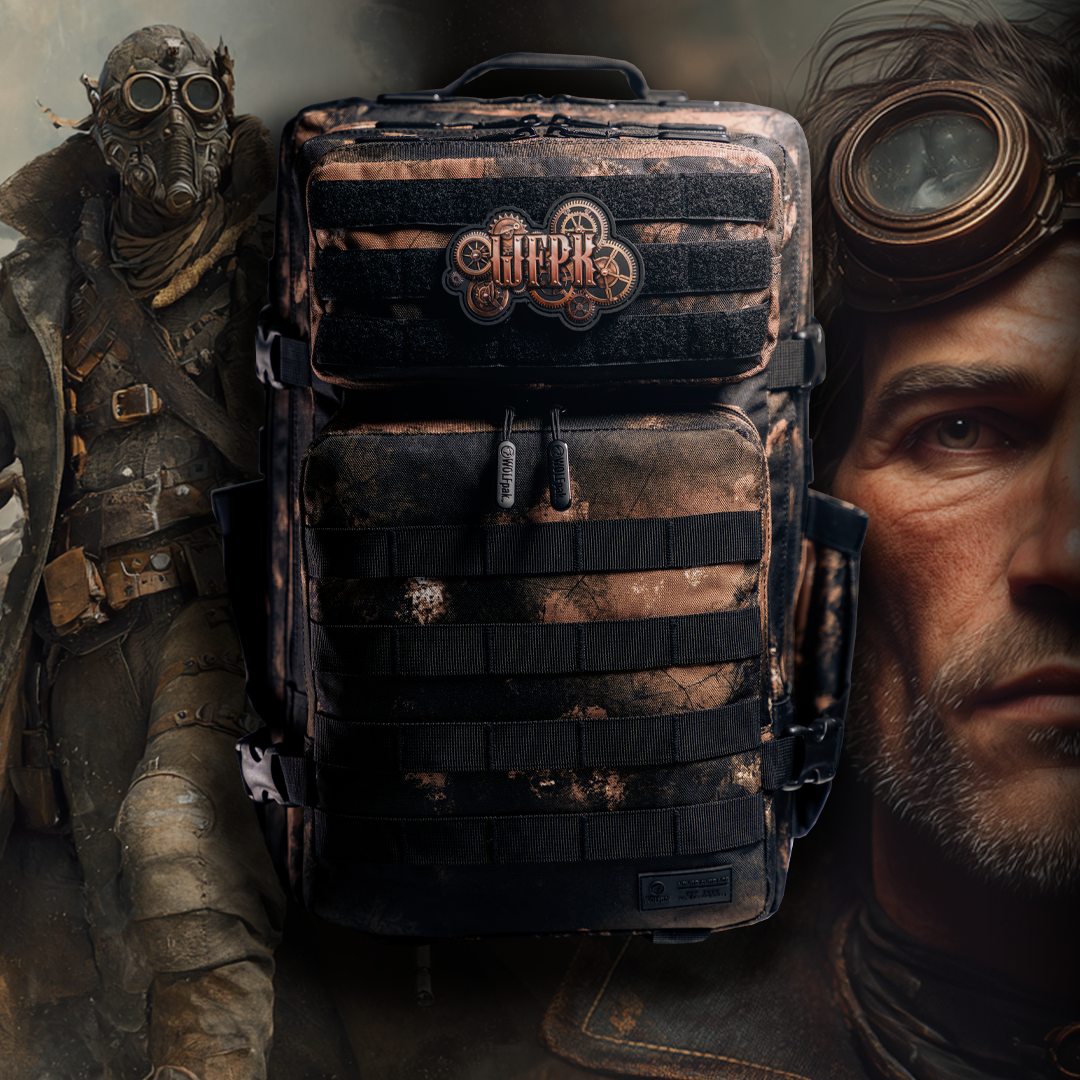 45L Backpack Black Steampunk