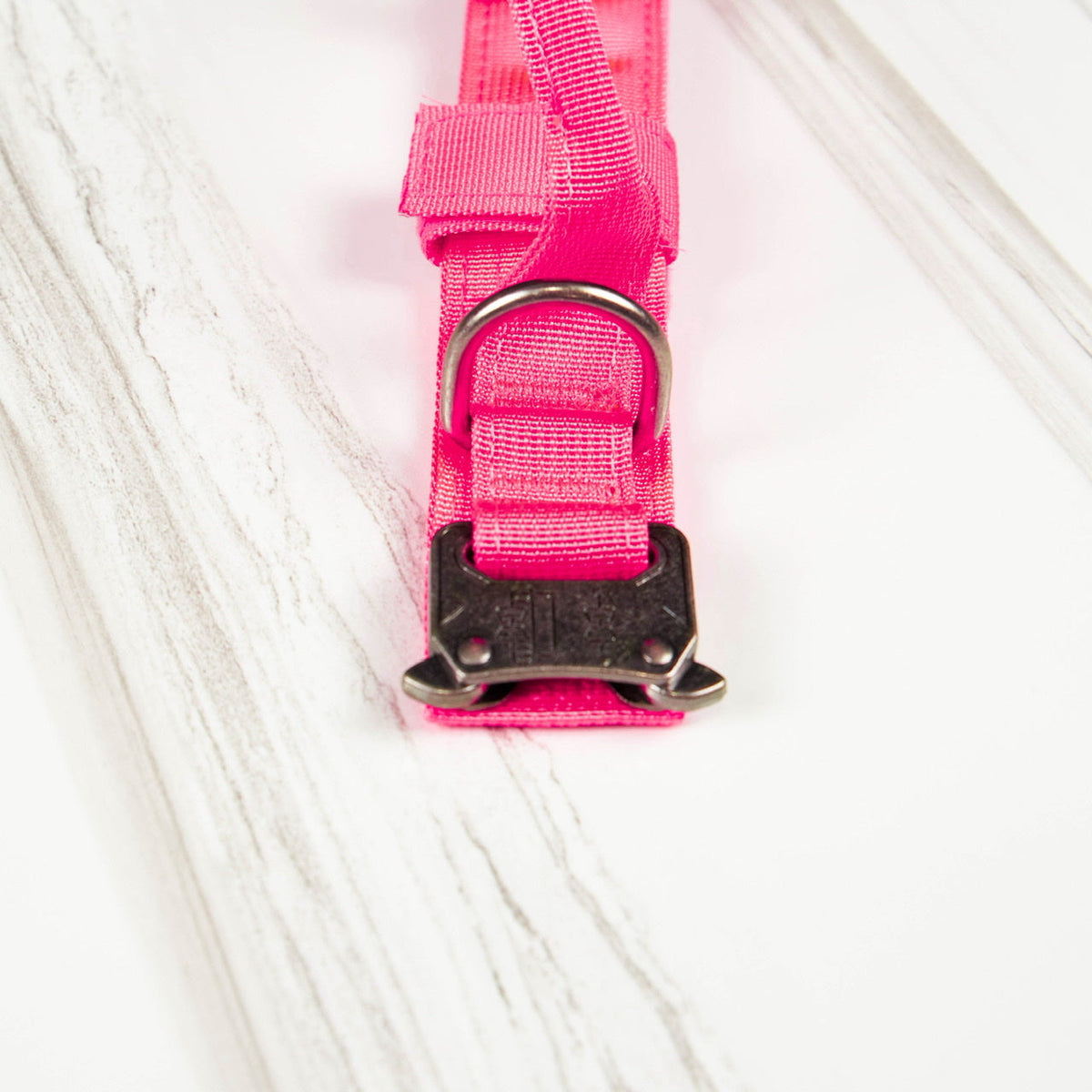 Tactical Nylon Dog Collar Neon Pink - Image 4