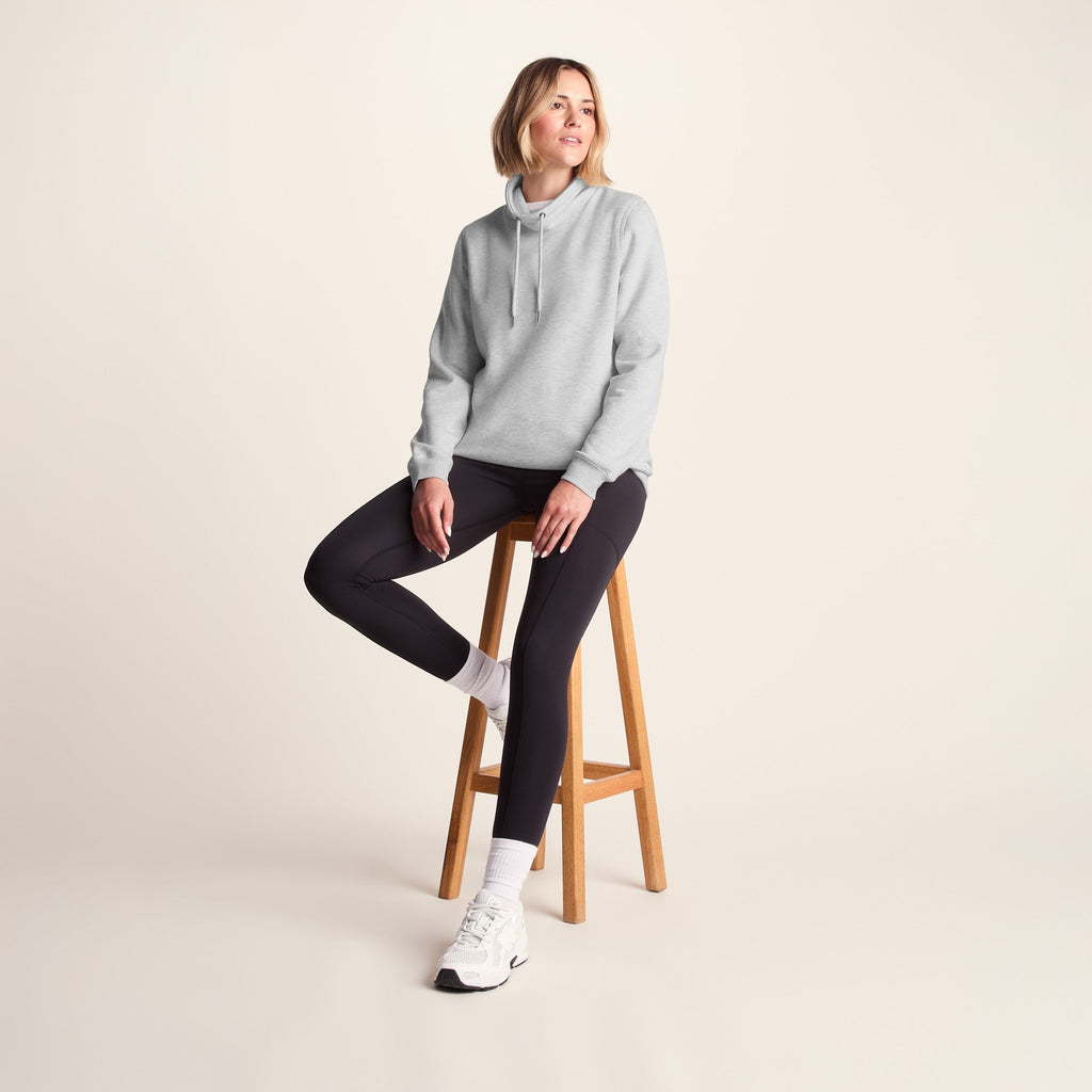 Abigail Womens Supersoft Funnel Neck Sweat - Oatmeal Marl - Image 4