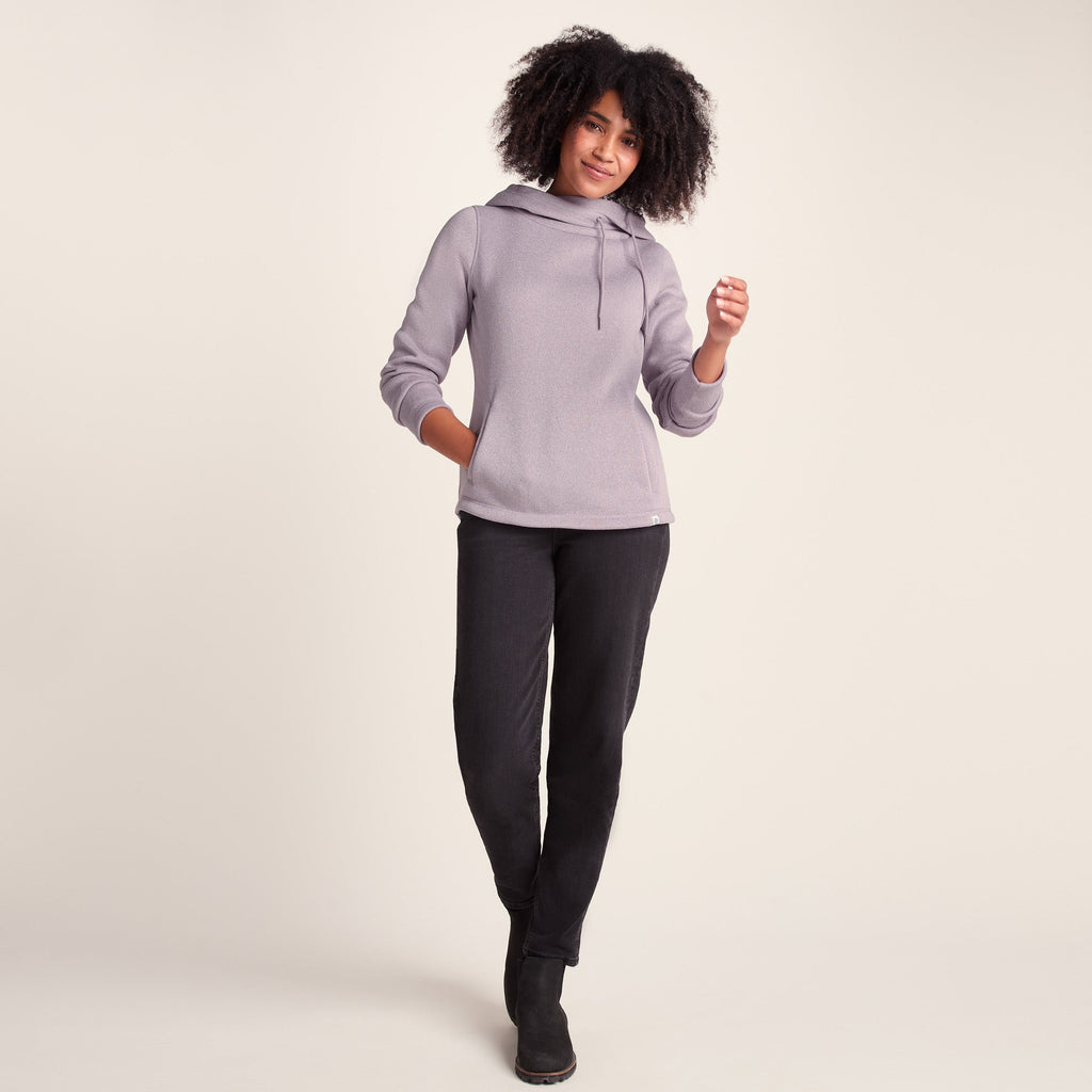 Acer Womens Oversized Supersoft Knitlook Fleece Hoody - Pale Lilac Marl - Image 2