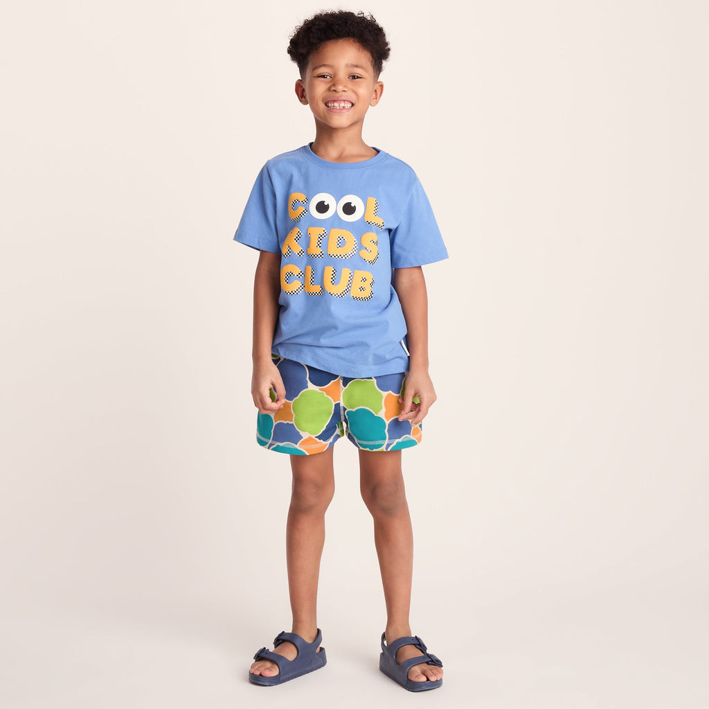 Afrino Kids Shaun the Sheep Sweatshort - Lime Cloud Print - Image 2
