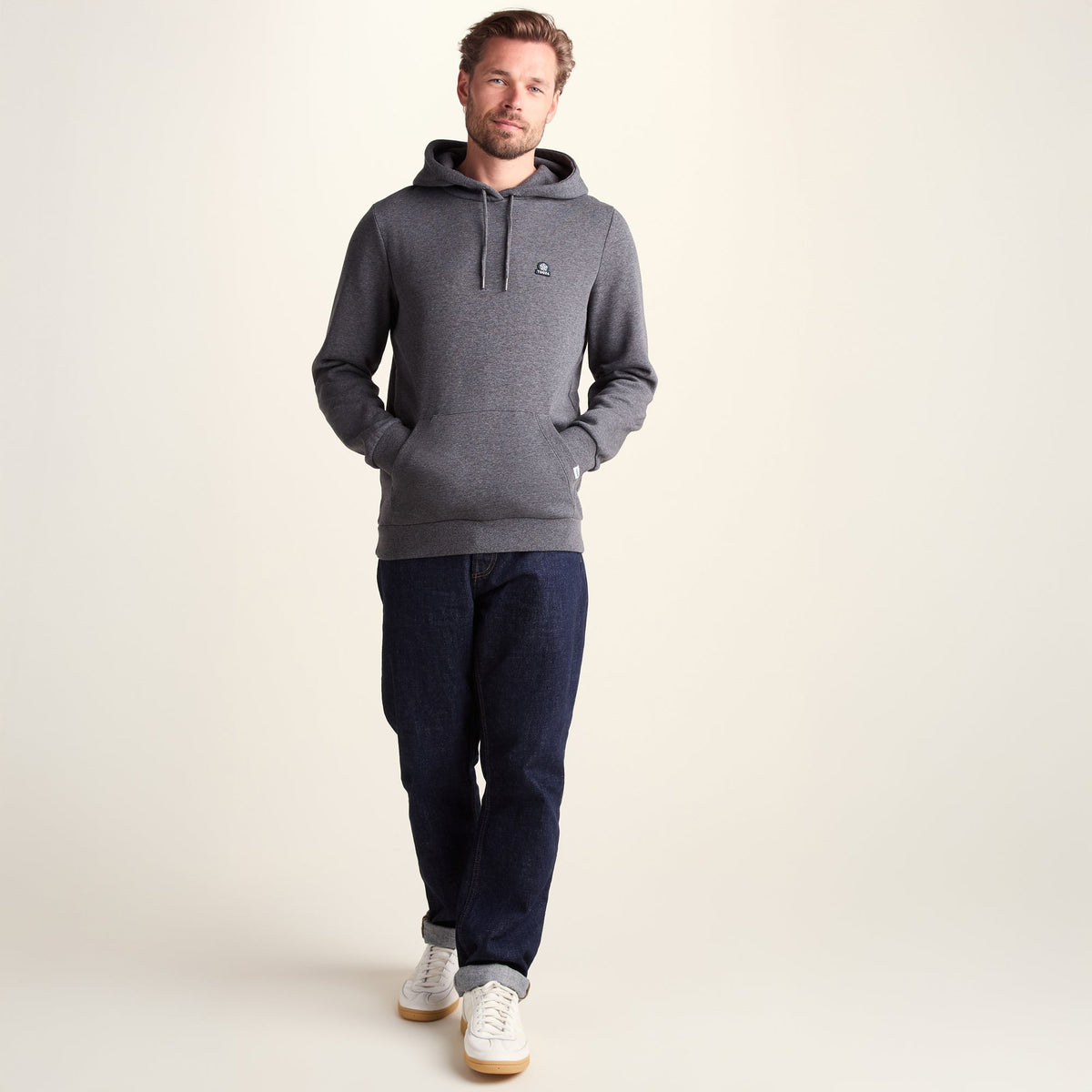 Akerman Mens Supersoft Hoody - Dark Grey Marl - Image 2