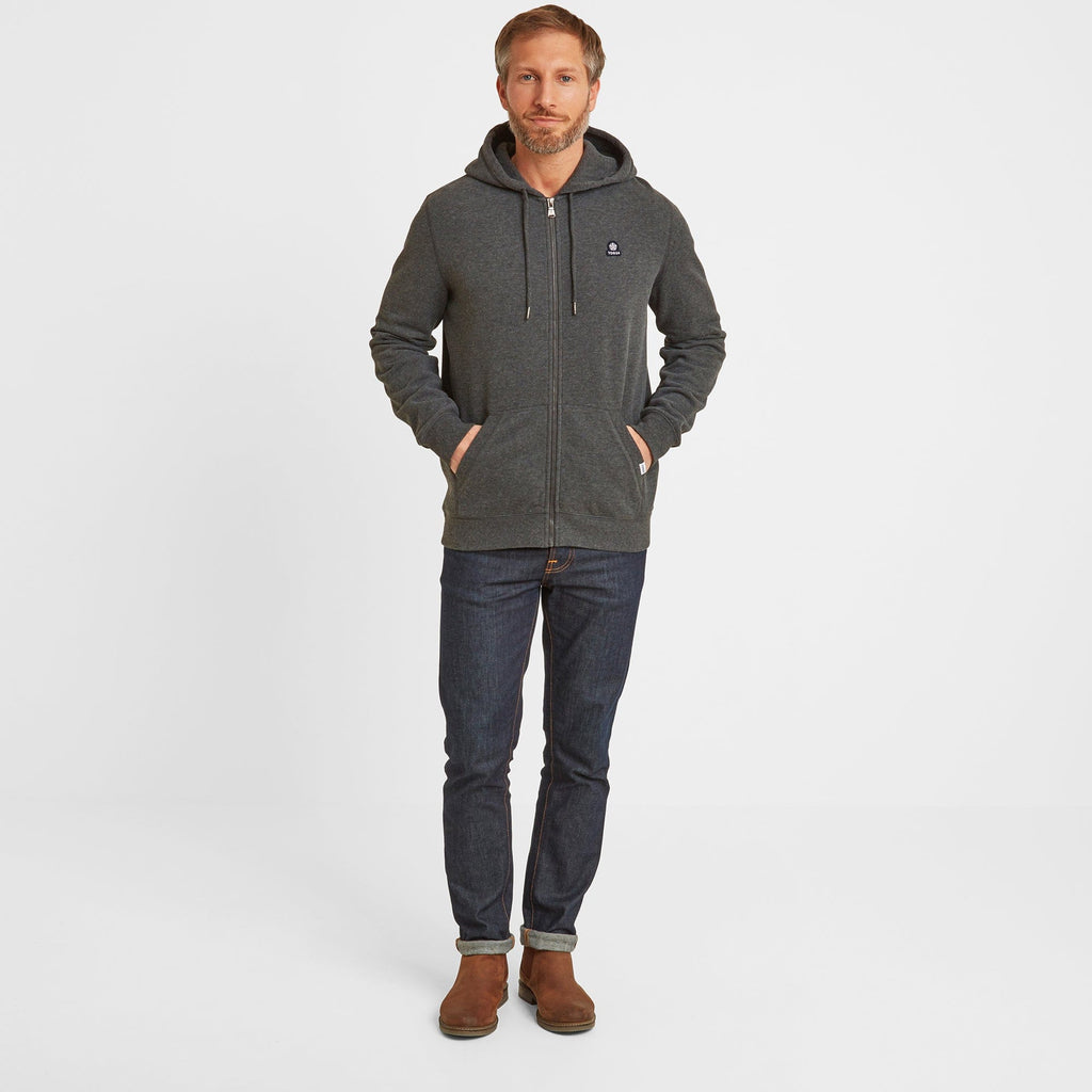 Alden Mens Supersoft Hoody - Dark Grey Marl - Image 2