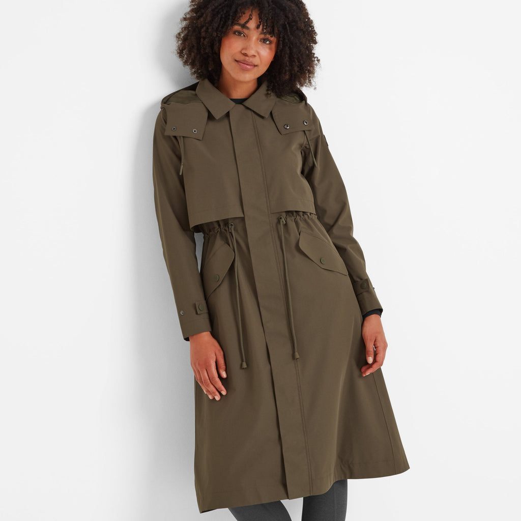 Alva Womens Waterproof Trench Coat - Khaki - Image 3