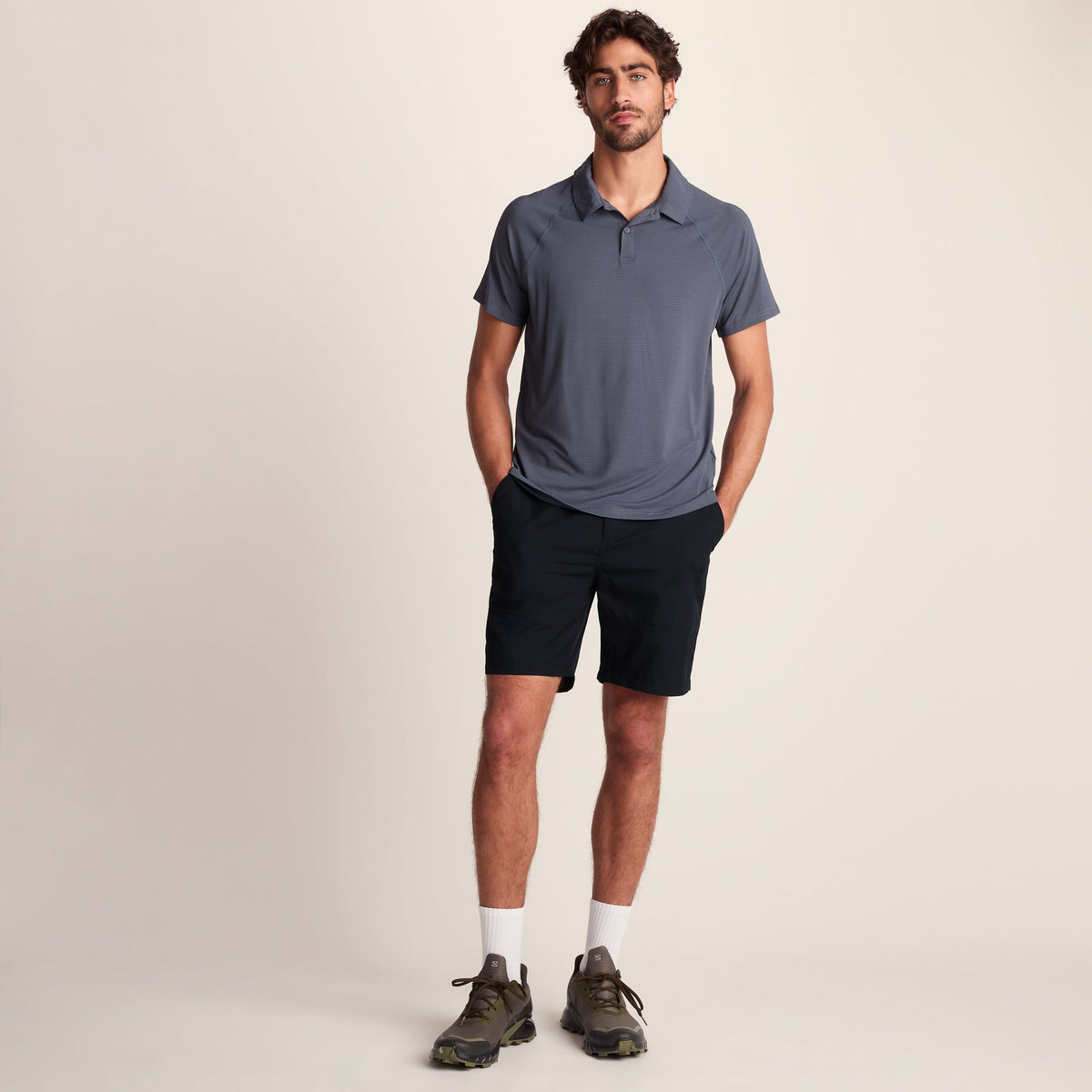 Amble Mens Lightweight Ripstop Performance Shorts - Black - Image 2
