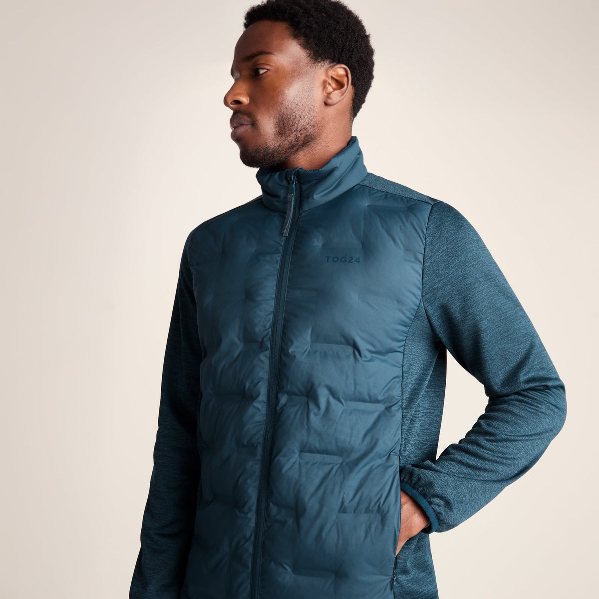 Anick Mens Lightweight Insulated Hybrid Jacket - Inky Blue - Image 6
