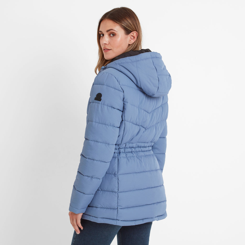 Anthorn Womens Padded Parka - Misty Blue - Image 3