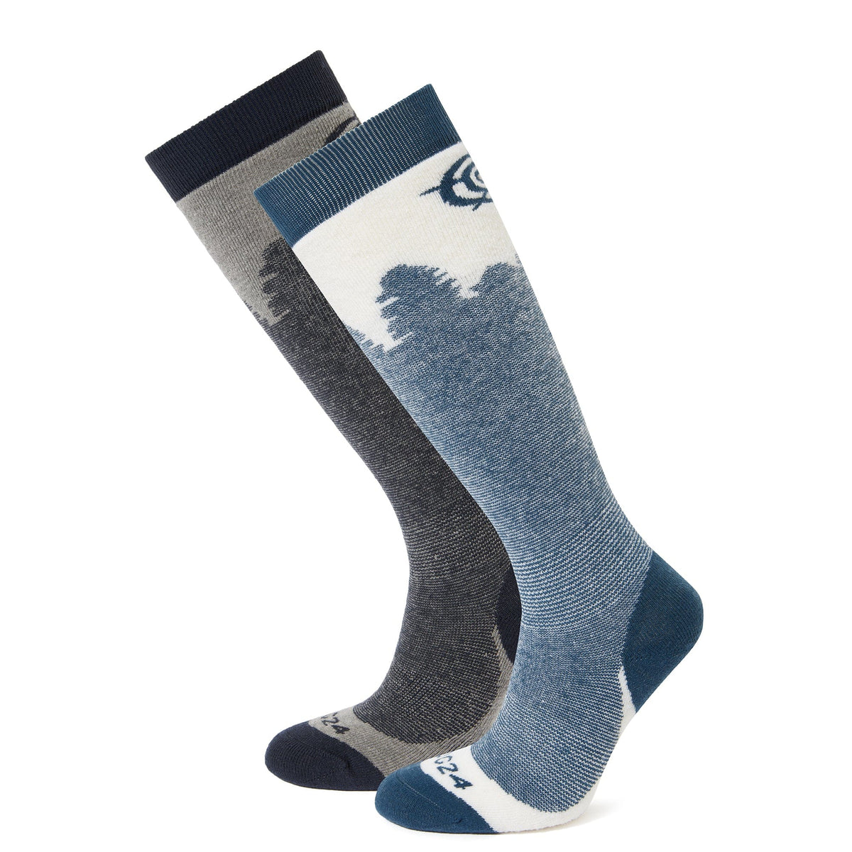 Aprica 2 Pack Womens Ski Sock - Dark Indigo/Jewel Blue