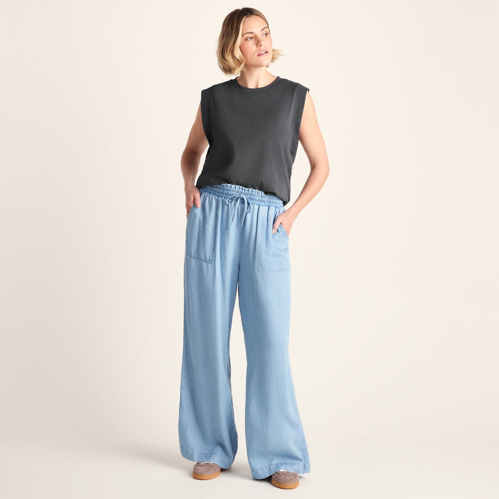 April Womens 100% Cotton Supersoft Boxy Fit Vest - Deep Slate - Image 2