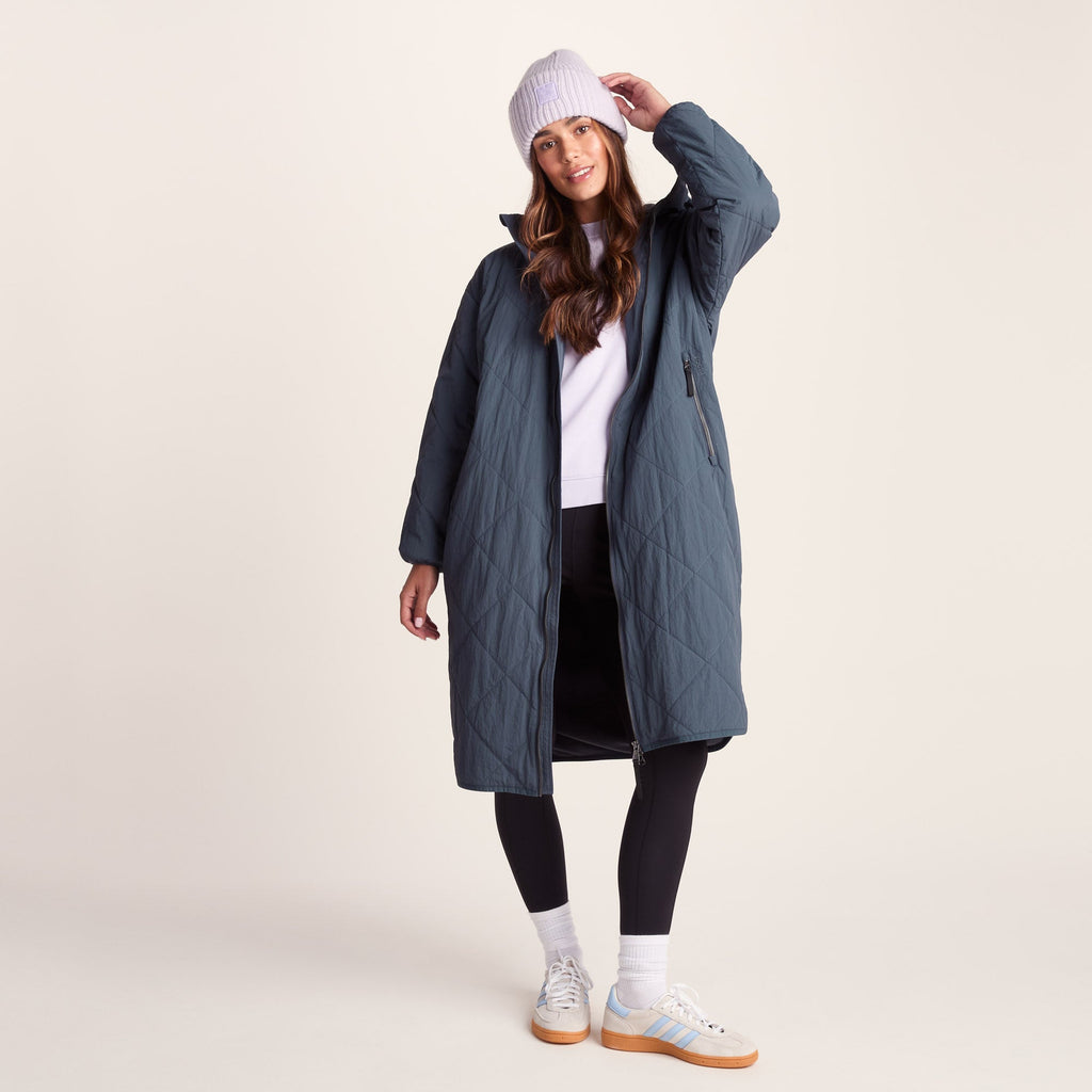 Banton Womens Oversized Shower Resistant Insulated Jacket - Washed Blue - Image 3