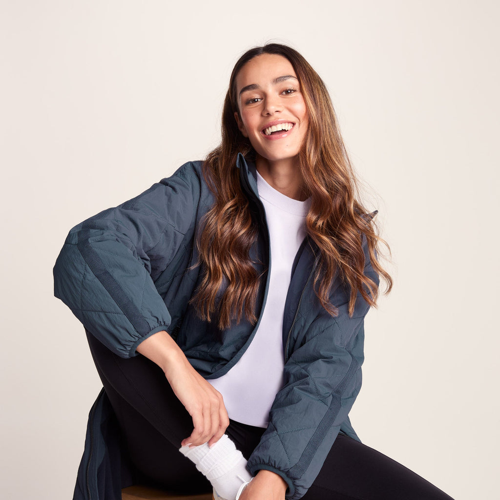 Banton Womens Oversized Shower Resistant Insulated Jacket - Washed Blue - Image 6