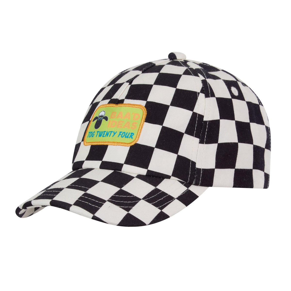 Bardoka Kids Shaun the Sheep Baseball Cap - Black White Checkerboard - Image 4