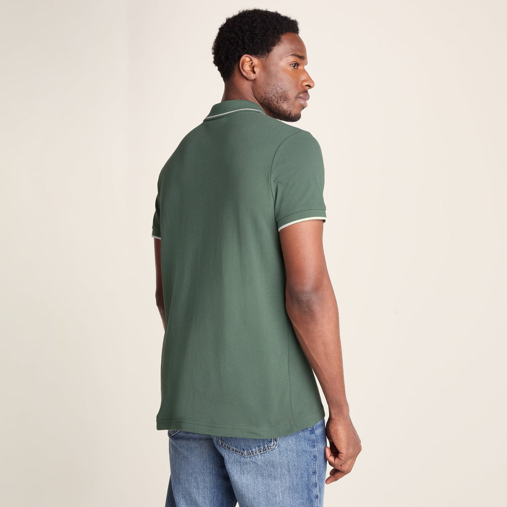 Binsoe Mens 100% Cotton Supersoft Polo Shirt - Light Forest - Image 2