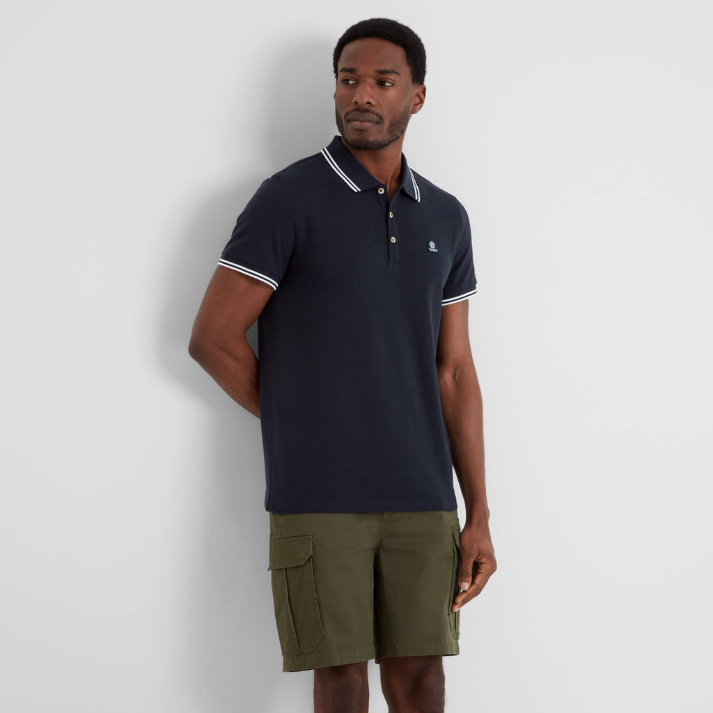 Biston Mens 100% Cotton Pique Polo Shirt - Dark Indigo - Image 2