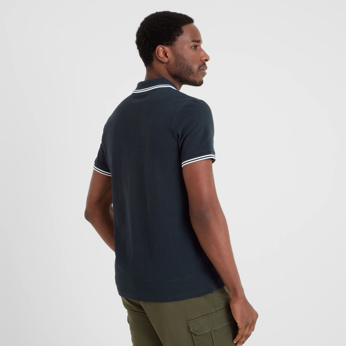 Biston Mens 100% Cotton Pique Polo Shirt - Dark Indigo - Image 3