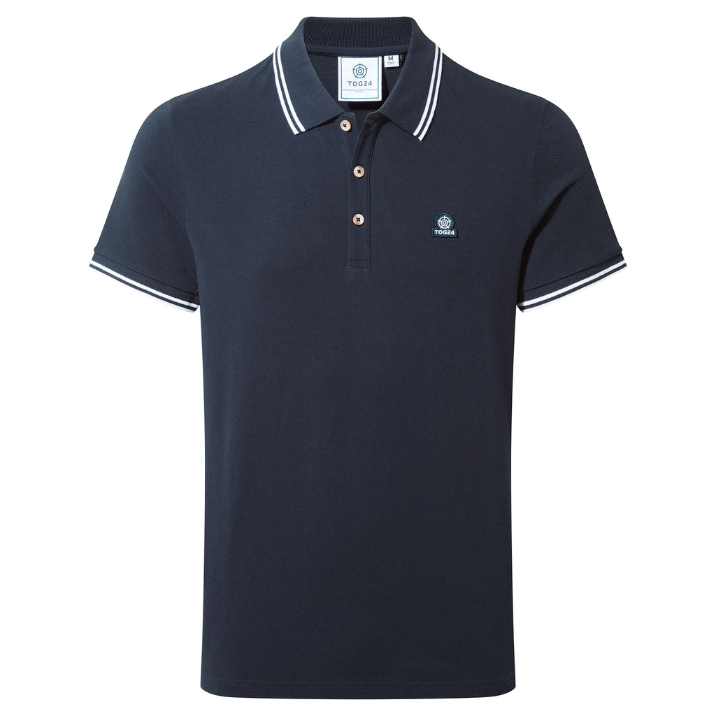 Biston Mens 100% Cotton Pique Polo Shirt - Dark Indigo - Image 6