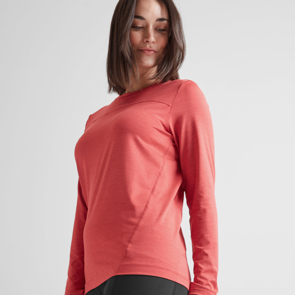 Blakely Womens Long Sleeve Performance Top - Cranberry Marl - Image 4