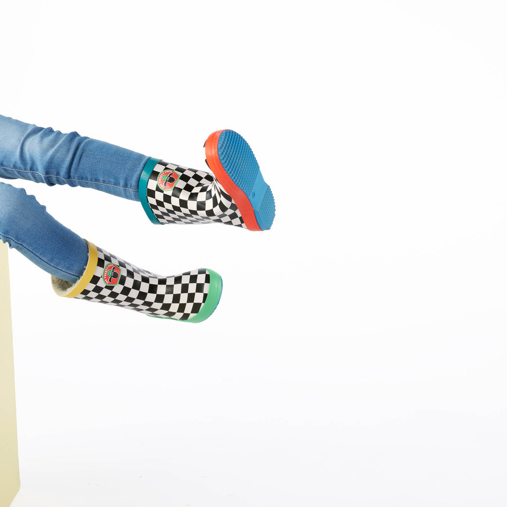 Border Kids Shaun the Sheep Wellies - Black White Checkerboard - Image 3