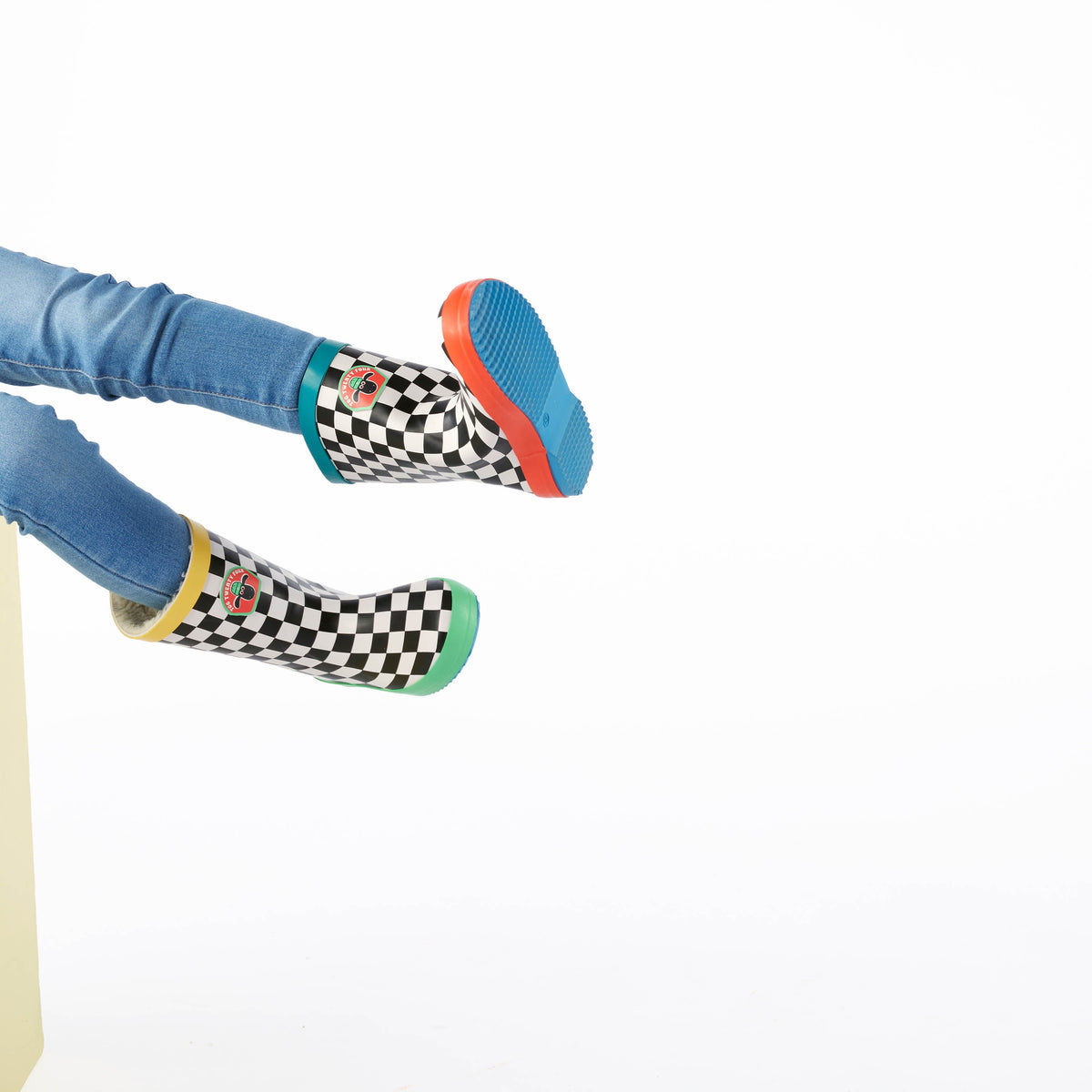Border Kids Shaun the Sheep Wellies - Black White Checkerboard - Image 3