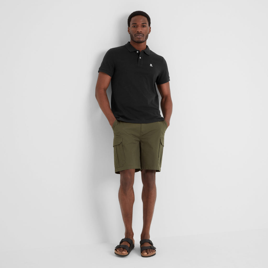 Braunton Mens 100% Cotton Pique Polo Shirt - Black - Image 2