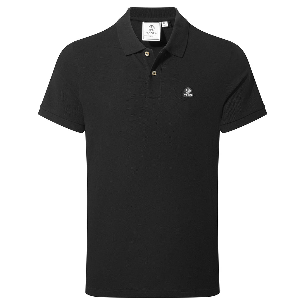 Braunton Mens 100% Cotton Pique Polo Shirt - Black - Image 6