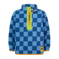 Brecknock Kids Shaun the Sheep Fleece Zip Neck - Bluebell/Night Blue Checkerboard - Image 6