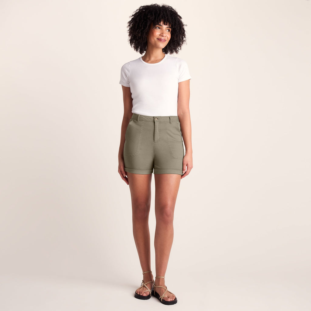 Canvey Womens Chino Shorts - Sage Green - Image 2