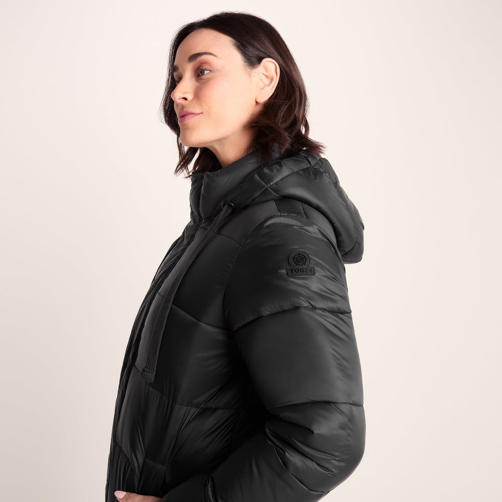 Cautley Womens Long Padded Shower Resistant Jacket - Black - Image 6