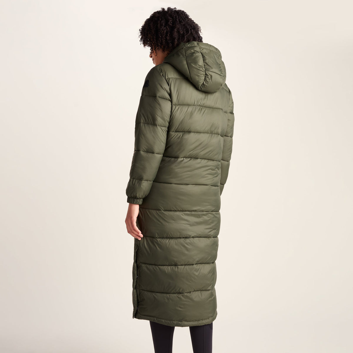 Cautley Womens Long Padded Shower Resistant Jacket - Khaki - Image 6