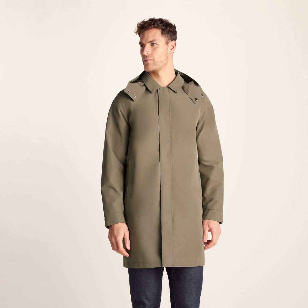 Chester Mens Waterproof Car Coat - Mushroom - Image 3