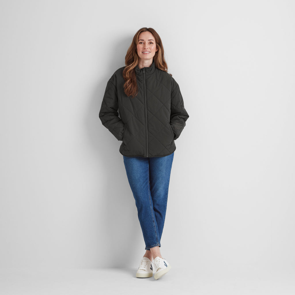 Cirnan Womens Shower Resistant Insulated Packaway Jacket - Washed Black - Image 2