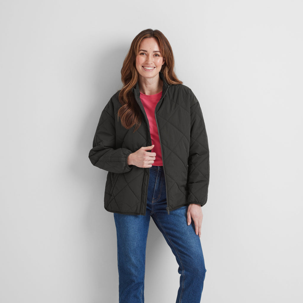 Cirnan Womens Shower Resistant Insulated Packaway Jacket - Washed Black - Image 6