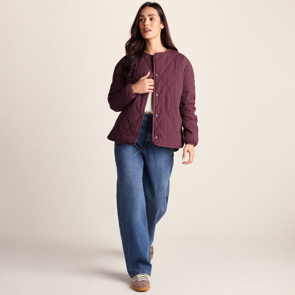 Cleadon Womens Relaxed Fit Shower Resistant Lightweight Insulated Jacket - Black Raspberry - Image 3