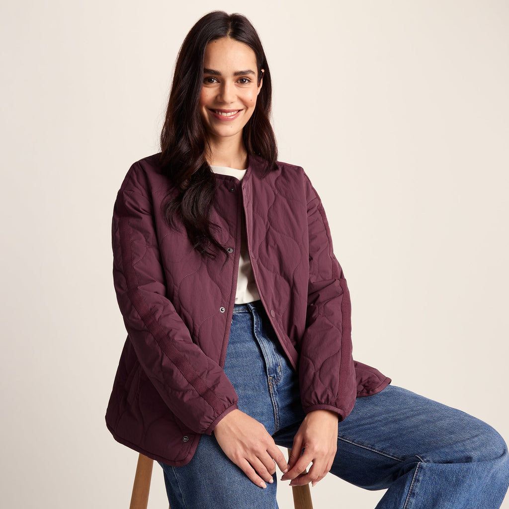 Cleadon Womens Relaxed Fit Shower Resistant Lightweight Insulated Jacket - Black Raspberry - Image 5