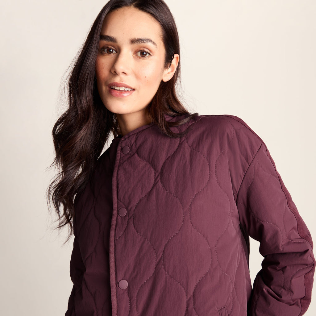 Cleadon Womens Relaxed Fit Shower Resistant Lightweight Insulated Jacket - Black Raspberry - Image 6