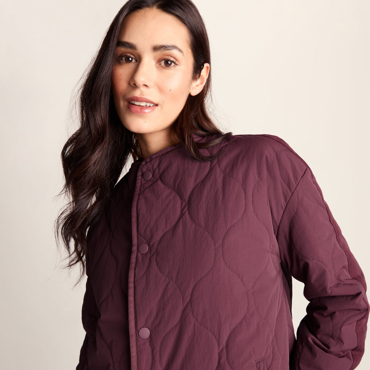 Cleadon Womens Relaxed Fit Shower Resistant Lightweight Insulated Jacket - Black Raspberry - Image 6