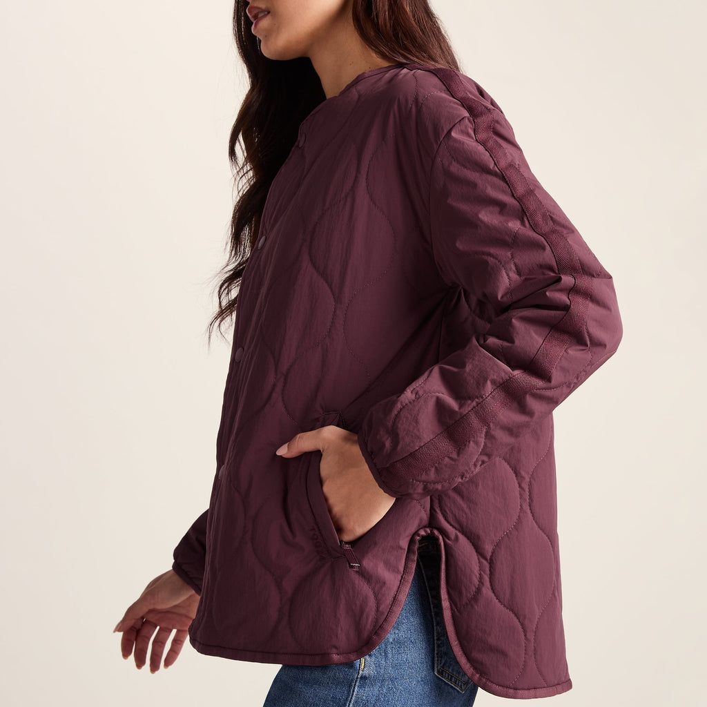 Cleadon Womens Relaxed Fit Shower Resistant Lightweight Insulated Jacket - Black Raspberry - Image 7