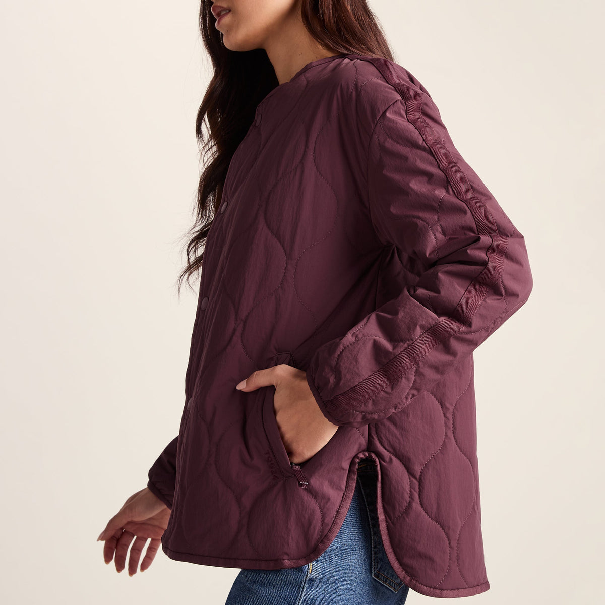 Cleadon Womens Relaxed Fit Shower Resistant Lightweight Insulated Jacket - Black Raspberry - Image 7