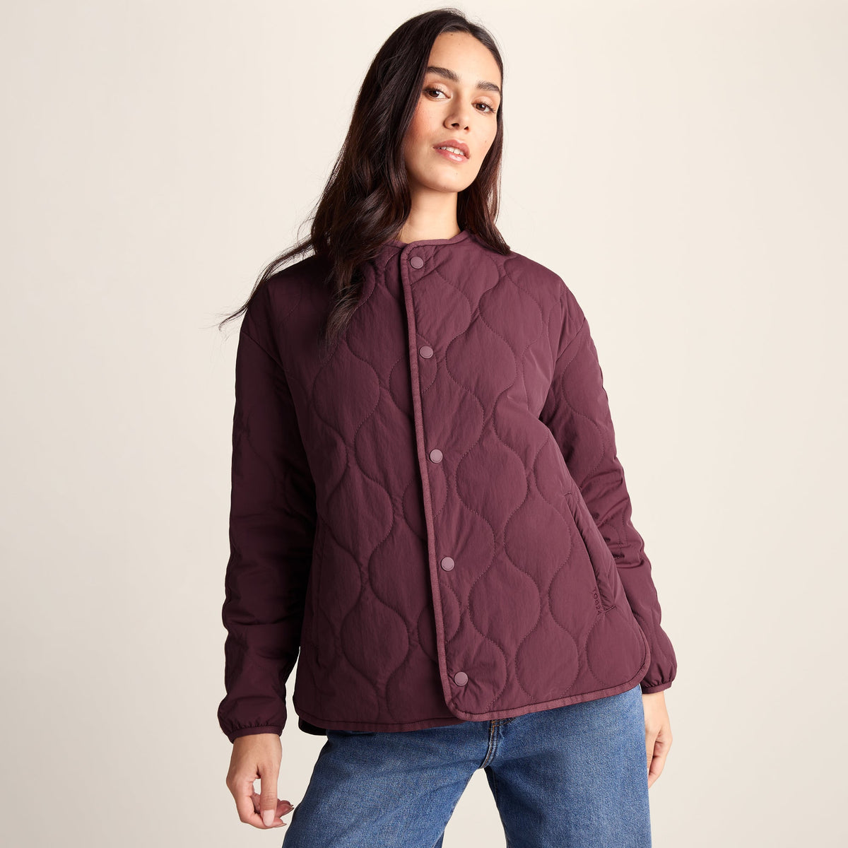 Cleadon Womens Relaxed Fit Shower Resistant Lightweight Insulated Jacket - Black Raspberry - Image 8
