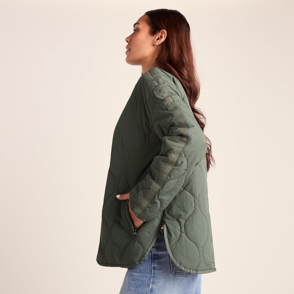 Cleadon Womens Relaxed Fit Shower Resistant Lightweight Insulated Jacket - Pale Khaki - Image 6